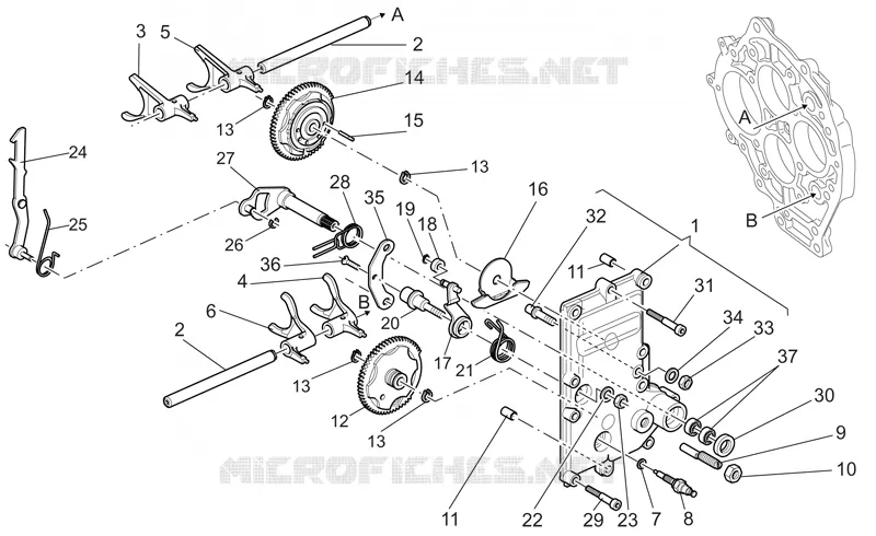 Selecteur boîte de vitesses MOTO GUZZI MOTO-GUZZI-MOTORCYCLES 1200 MGS-01 2006  MGS-01 Corsa
