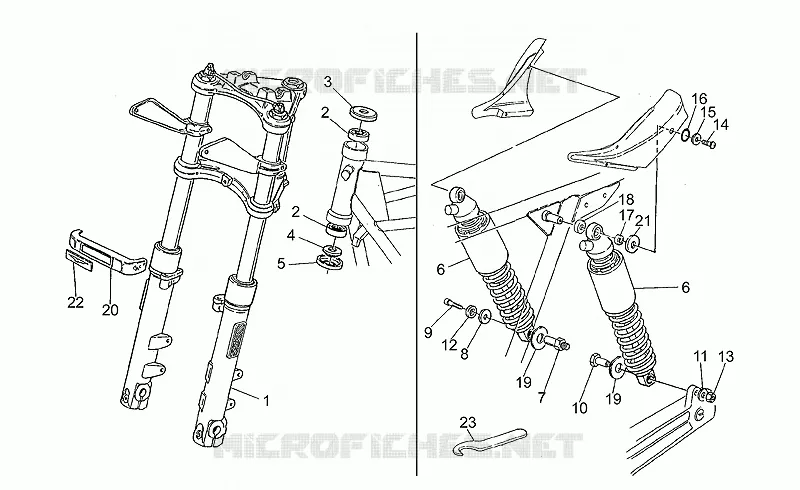 Suspension avant/arriere MOTO GUZZI MOTO-GUZZI-MOTORCYCLES 350 NEVADA 1999  Nevada Club