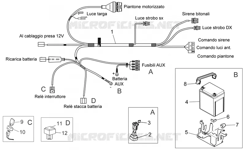 Police ausiliary Electrical system MOTO GUZZI MOTO-GUZZI-MOTORCYCLES 1200 NORGE 2008  Norge IE