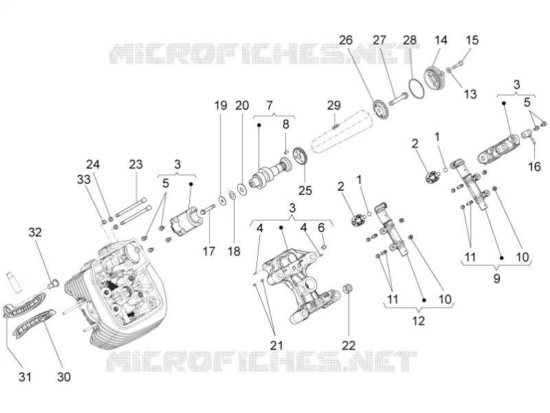Distribution cylindre gauche II MOTO GUZZI MOTO-GUZZI-MOTORCYCLES 1200 NORGE 2012  Norge IE 8V