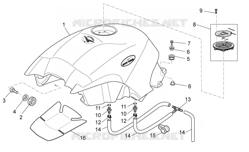 Réservoir essence MOTO GUZZI MOTO-GUZZI-MOTORCYCLES 1200 NORGE 2014  Norge IE 8V