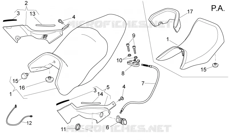 Selle-Carrosserie cent. MOTO GUZZI MOTO-GUZZI-MOTORCYCLES 1200 NORGE 2014  Norge IE 8V