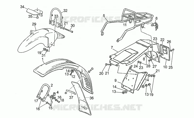 Garde-boue Av. MOTO GUZZI MOTO-GUZZI-MOTORCYCLES 650 NTX 1989  NTX