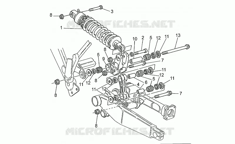 Amortisseur AR MOTO GUZZI MOTO-GUZZI-MOTORCYCLES 1000 QUOTA 1997  Quota