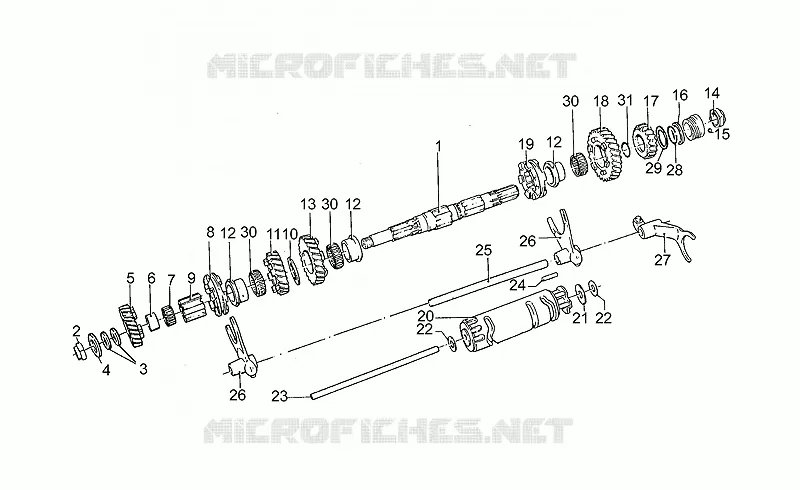 Arbre secondaire MOTO GUZZI MOTO-GUZZI-MOTORCYCLES 1000 QUOTA 1995  Quota
