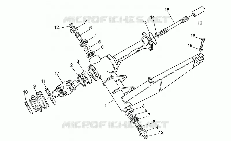 Fourche arriere MOTO GUZZI MOTO-GUZZI-MOTORCYCLES 1000 QUOTA 1996  Quota