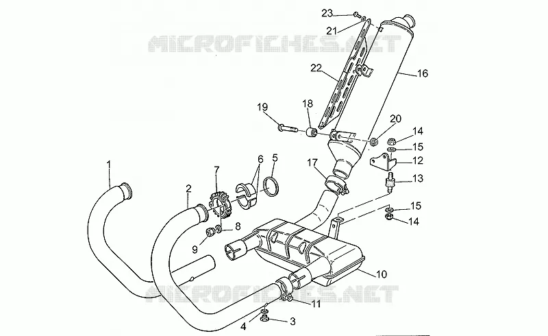 Groupe echappement MOTO GUZZI MOTO-GUZZI-MOTORCYCLES 1000 QUOTA 1993  Quota