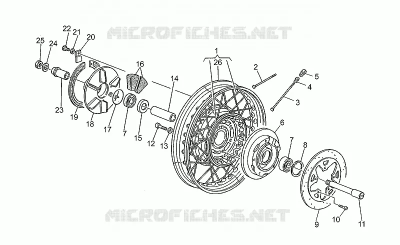 Roue arrière MOTO GUZZI MOTO-GUZZI-MOTORCYCLES 1000 QUOTA 1997  Quota