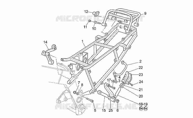 Cadre ar. MOTO GUZZI MOTO-GUZZI-MOTORCYCLES 1100 QUOTA 1999  Quota ES