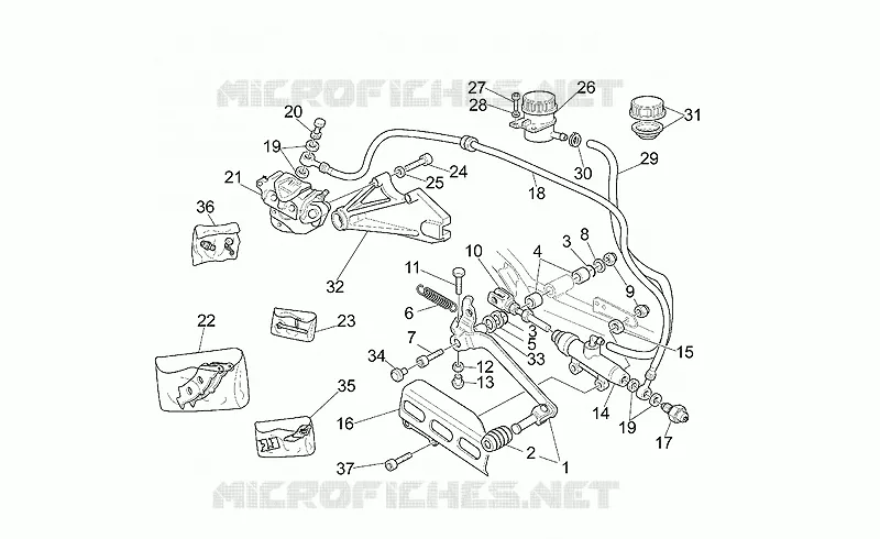 Sys.frein arrière MOTO GUZZI MOTO-GUZZI-MOTORCYCLES 1100 QUOTA 2000  Quota ES