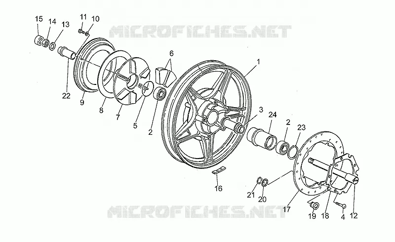 Roue AR alliage MOTO GUZZI MOTO-GUZZI-MOTORCYCLES 1000 S 1994  S 1000