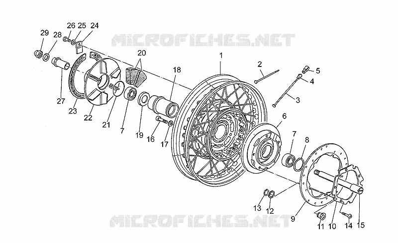 Roue AR rayons MOTO GUZZI MOTO-GUZZI-MOTORCYCLES 1000 S 1992  S 1000