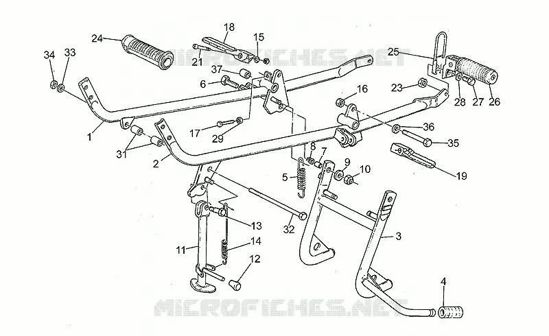 R.pieds - Béquilles MOTO GUZZI MOTO-GUZZI-MOTORCYCLES 750 SP 1990  SP 750