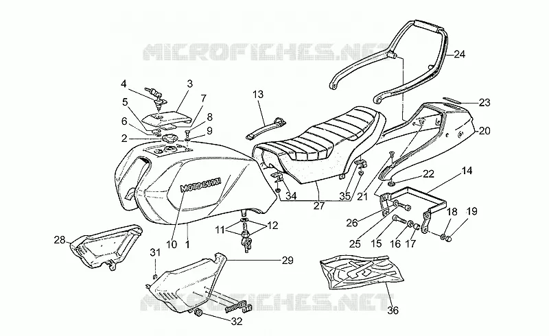 Carrosserie MOTO GUZZI MOTO-GUZZI-MOTORCYCLES 1000 SP 1983  SP II 1000