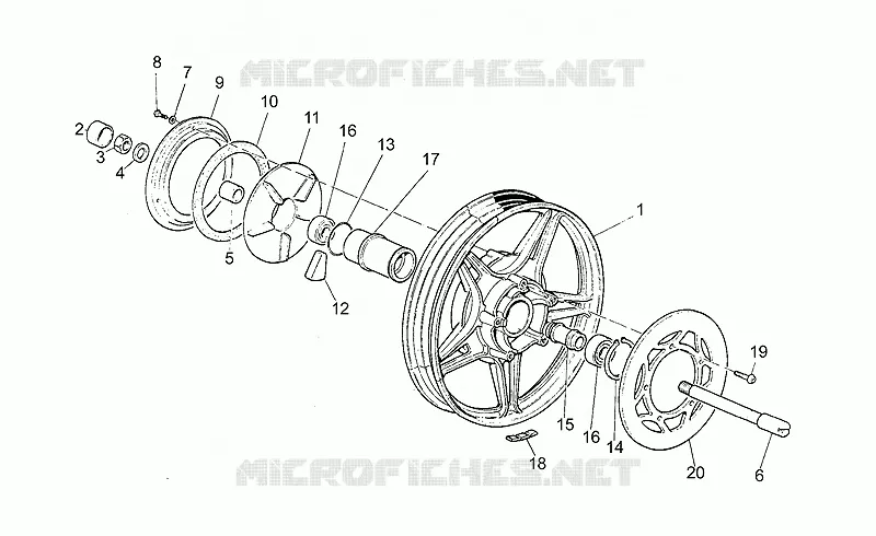 Roue arrière MOTO GUZZI MOTO-GUZZI-MOTORCYCLES 1000 SP 1987  SP II 1000