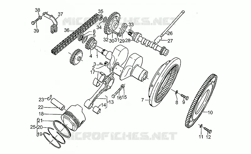 Arbre moteur MOTO GUZZI MOTO-GUZZI-MOTORCYCLES 1000 SP 1992  SP III 1000