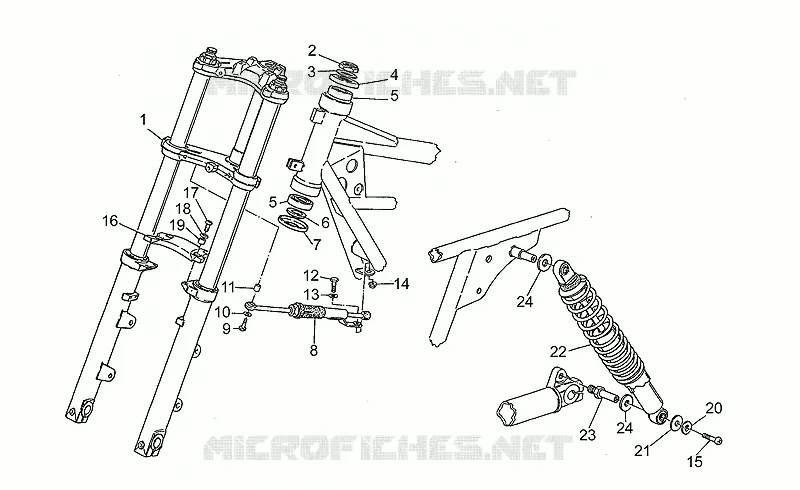 Fourche-suspension AR MOTO GUZZI MOTO-GUZZI-MOTORCYCLES 1000 SP 1990  SP III 1000