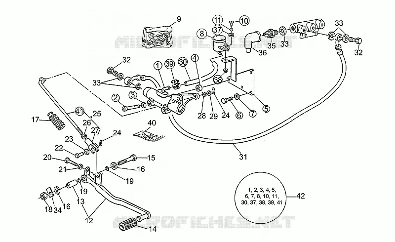 Gr. modif.pompe frein AR MOTO GUZZI MOTO-GUZZI-MOTORCYCLES 1000 SP 1992  SP III 1000