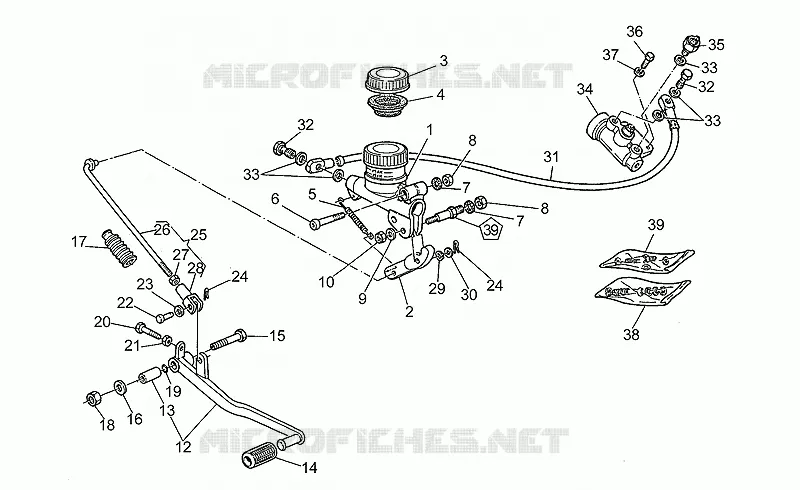 Pompe frein arrière MOTO GUZZI MOTO-GUZZI-MOTORCYCLES 1000 SP 1990  SP III 1000