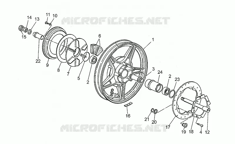 Roue arrière MOTO GUZZI MOTO-GUZZI-MOTORCYCLES 1000 SP 1994  SP III 1000