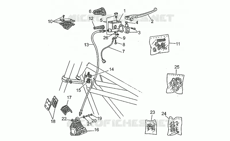 Sys.frein avant d. MOTO GUZZI MOTO-GUZZI-MOTORCYCLES 1000 SP 1989  SP III 1000