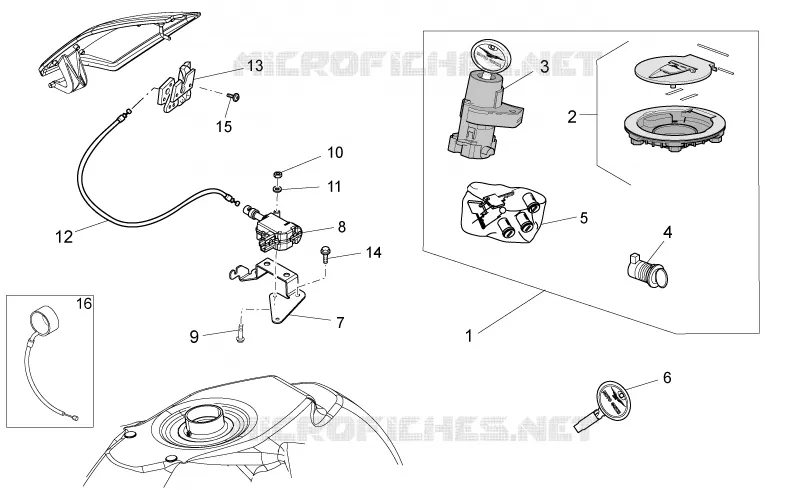 Kit serrure MOTO GUZZI MOTO-GUZZI-MOTORCYCLES 1200 STELVIO 2008  Stelvio