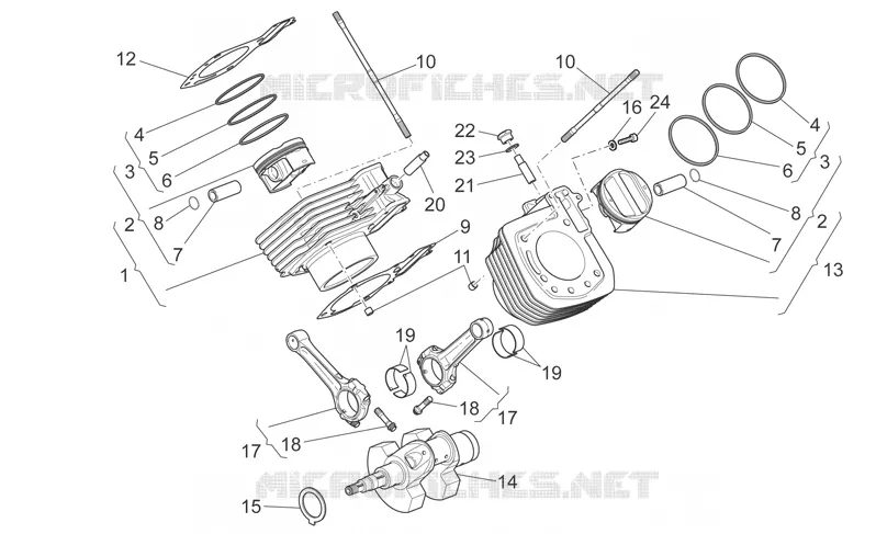 Arbre moteur - Cylindre MOTO GUZZI MOTO-GUZZI-MOTORCYCLES 1200 STELVIO 2014  Stelvio 8V STD - NTX