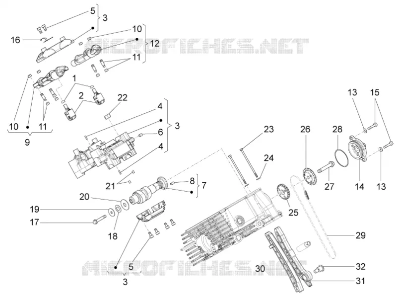 Distribution cylindre droite (roller) MOTO GUZZI MOTO-GUZZI-MOTORCYCLES 1200 STELVIO 2015  Stelvio 8V STD - NTX