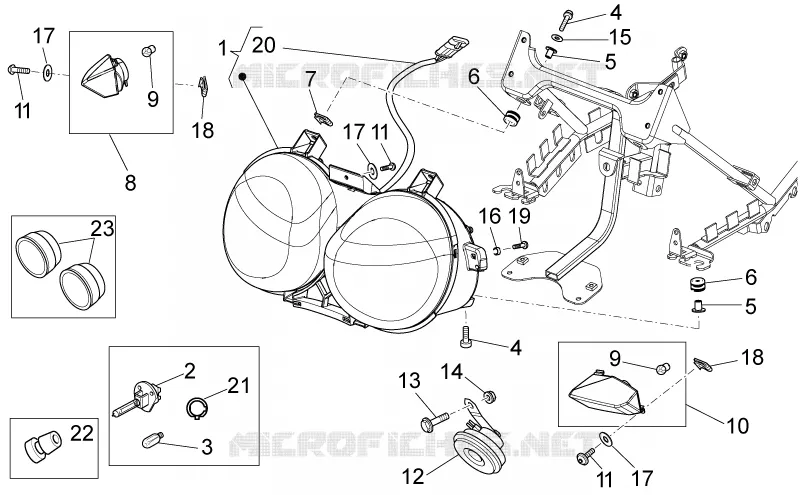 Feu AV/Klaxon MOTO GUZZI MOTO-GUZZI-MOTORCYCLES 1200 STELVIO 2011  Stelvio 8V STD - NTX