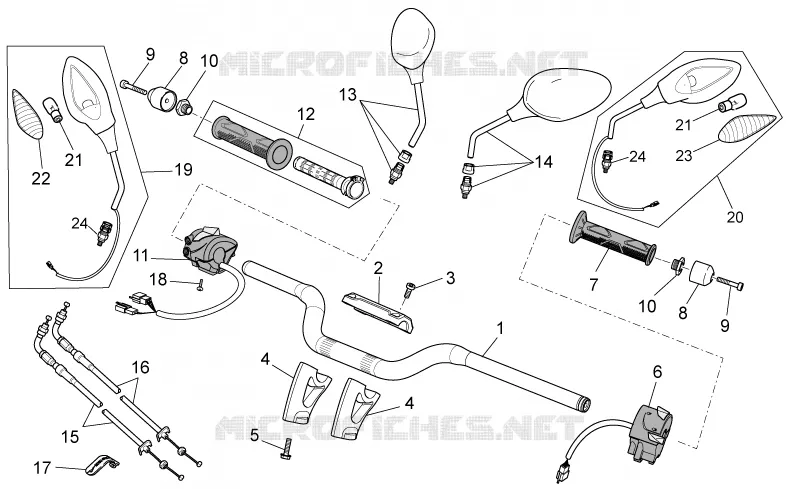 Guidon - Commandes MOTO GUZZI MOTO-GUZZI-MOTORCYCLES 1200 STELVIO 2016  Stelvio 8V STD - NTX