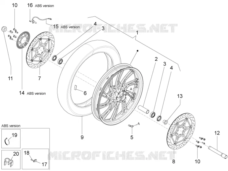Roue Av. II MOTO GUZZI MOTO-GUZZI-MOTORCYCLES 1200 STELVIO 2012  Stelvio 8V STD - NTX