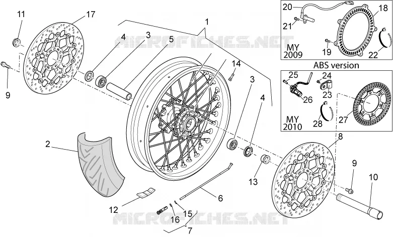 Roue Av. MOTO GUZZI MOTO-GUZZI-MOTORCYCLES 1200 STELVIO 2009  Stelvio- NTX - ABS