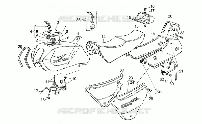 Carrosserie MOTO GUZZI MOTO-GUZZI-MOTORCYCLES 1000 STRADA 1994  Strada