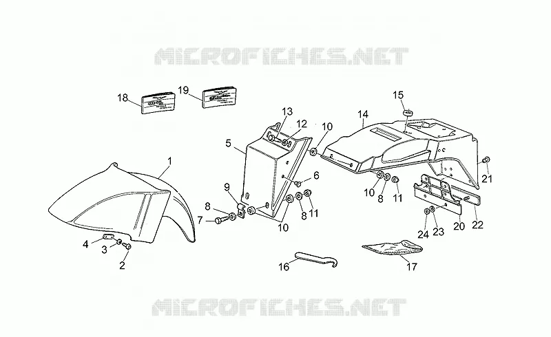 Garde-boue AV-queue MOTO GUZZI MOTO-GUZZI-MOTORCYCLES 1000 STRADA 1994  Strada