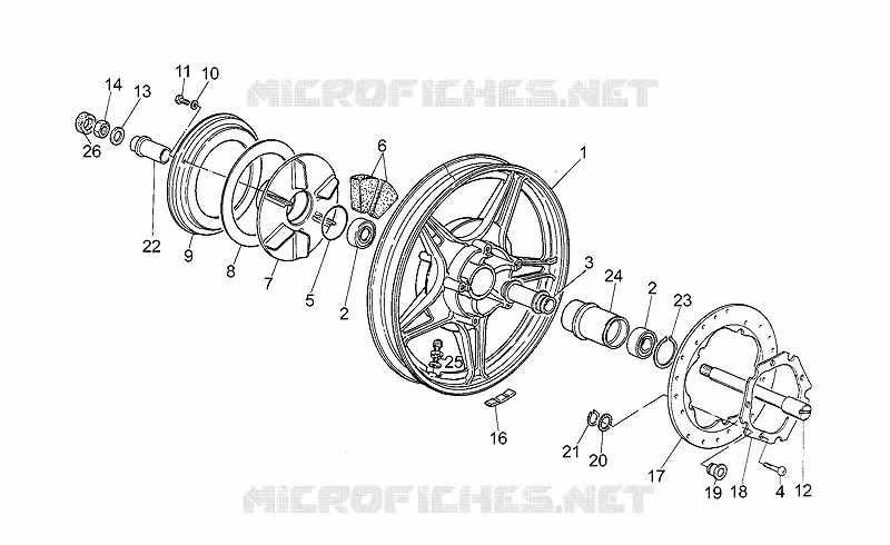 Roue AR alliage MOTO GUZZI MOTO-GUZZI-MOTORCYCLES 1000 STRADA 1993  Strada
