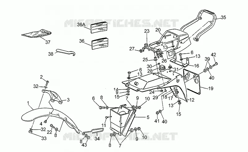 Garde-boue-queue MOTO GUZZI MOTO-GUZZI-MOTORCYCLES 750 STRADA 1993  Strada