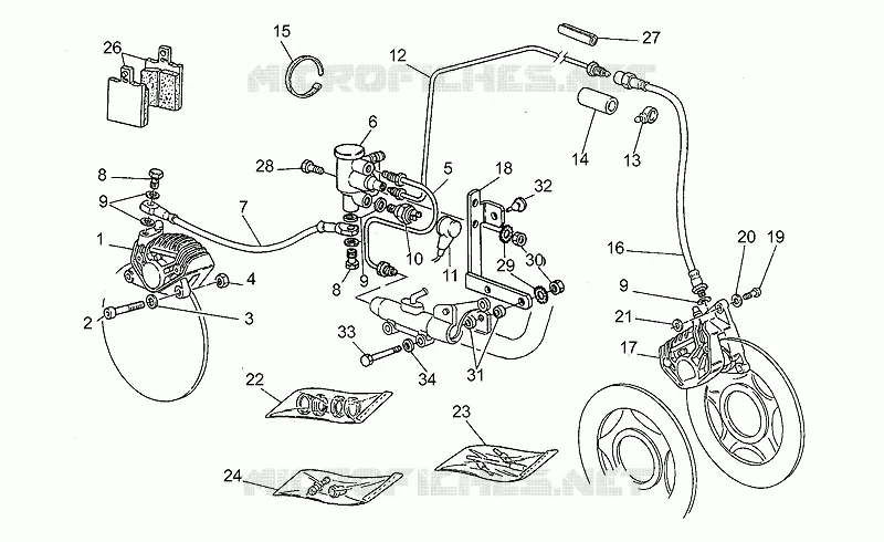 Pince frein MOTO GUZZI MOTO-GUZZI-MOTORCYCLES 750 TARGA 1990  Targa