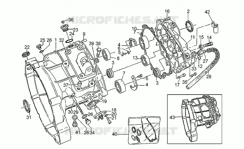 Carter de boîte vitesses MOTO GUZZI MOTO-GUZZI-MOTORCYCLES 1000 V10 1997  V 10 Centauro