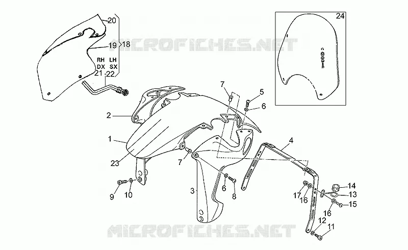 Garde-boue Av. MOTO GUZZI MOTO-GUZZI-MOTORCYCLES 1000 V10 1997  V 10 Centauro