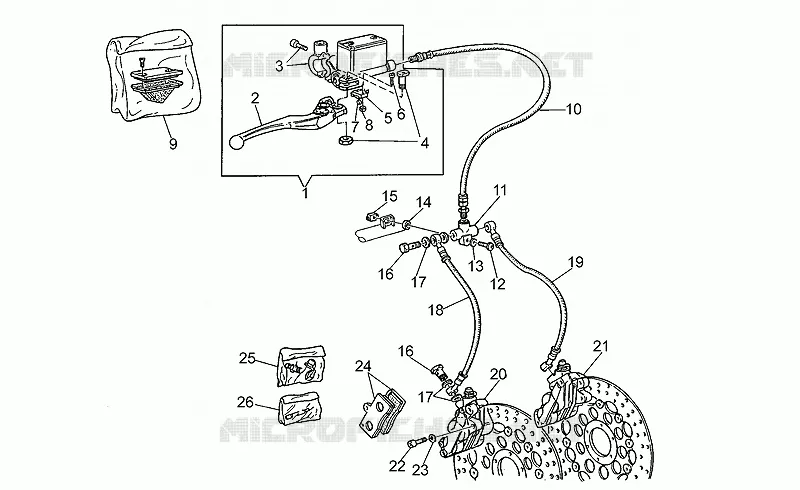 Sys.frein avant MOTO GUZZI MOTO-GUZZI-MOTORCYCLES 1000 V10 1998  V 10 Centauro