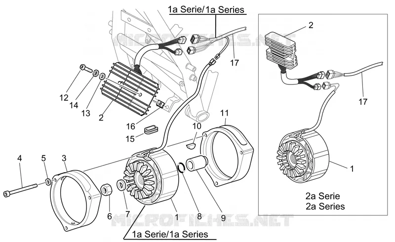 Alternateur - Régul. MOTO GUZZI MOTO-GUZZI-MOTORCYCLES 1100 V11 2004  V 11 Cafè - Ballabio