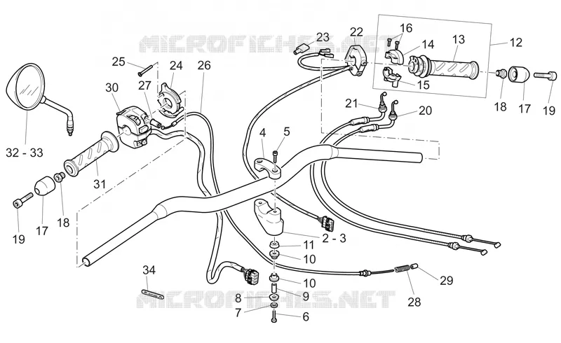 Guidon - Commandes MOTO GUZZI MOTO-GUZZI-MOTORCYCLES 1100 V11 2004  V 11 Cafè - Ballabio