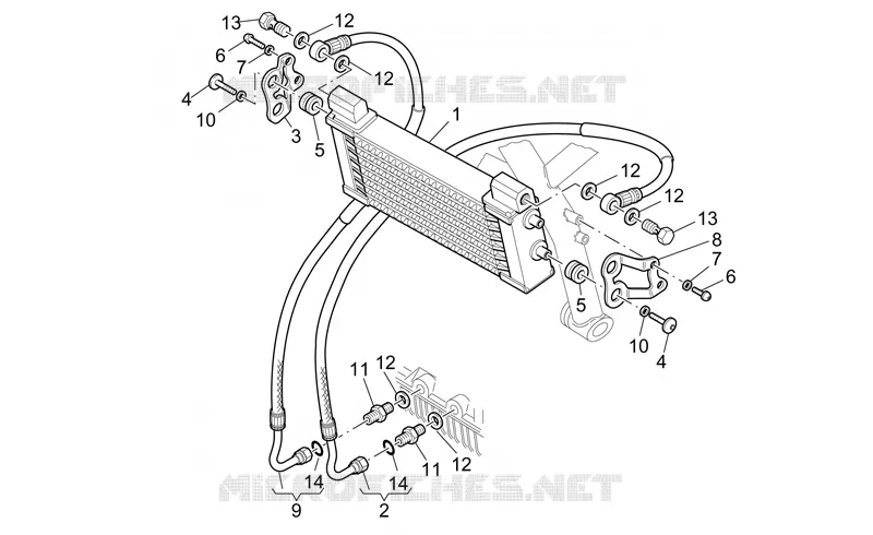 Radiateur huile MOTO GUZZI MOTO-GUZZI-MOTORCYCLES 1100 V11 2004  V 11 Cafè - Ballabio
