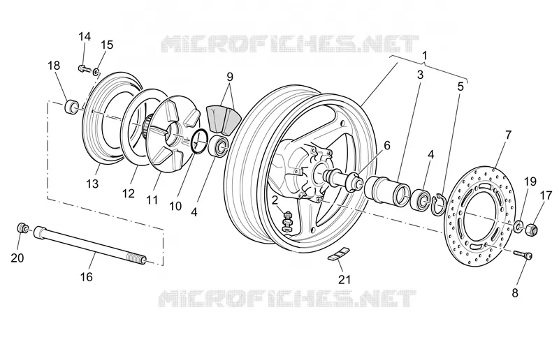 Roue arrière MOTO GUZZI MOTO-GUZZI-MOTORCYCLES 1100 V11 2004  V 11 Cafè - Ballabio