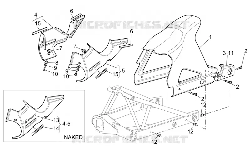 Carrosserie posterieure MOTO GUZZI MOTO-GUZZI-MOTORCYCLES 1100 V11 2003  V 11 Le Mans