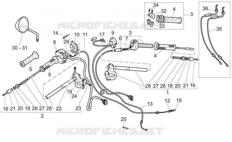 Guidon - Commandes MOTO GUZZI MOTO-GUZZI-MOTORCYCLES 1100 V11 2004  V 11 Le Mans