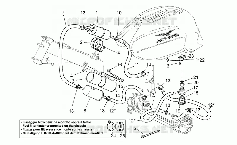 Alimentation MOTO GUZZI MOTO-GUZZI-MOTORCYCLES 1100 V11 2001  V 11 Sport - Mandello