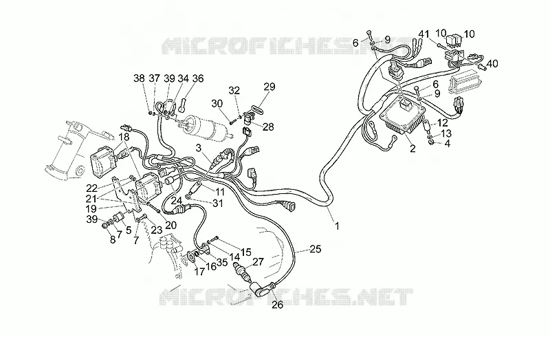 Circuit electrique injection MOTO GUZZI MOTO-GUZZI-MOTORCYCLES 1100 V11 1999  V 11 Sport - Mandello