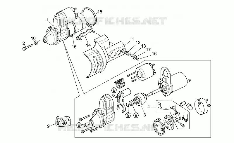 Démarreur MOTO GUZZI MOTO-GUZZI-MOTORCYCLES 1100 V11 2001  V 11 Sport - Mandello