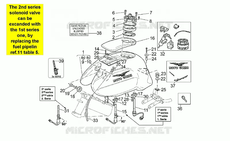 Reservoir carburant MOTO GUZZI MOTO-GUZZI-MOTORCYCLES 1100 V11 1999  V 11 Sport - Mandello